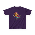 Kids Fox T-Shirt — 'Ride Bold' Cartoon Fox Girl on Bike Graphic Tee