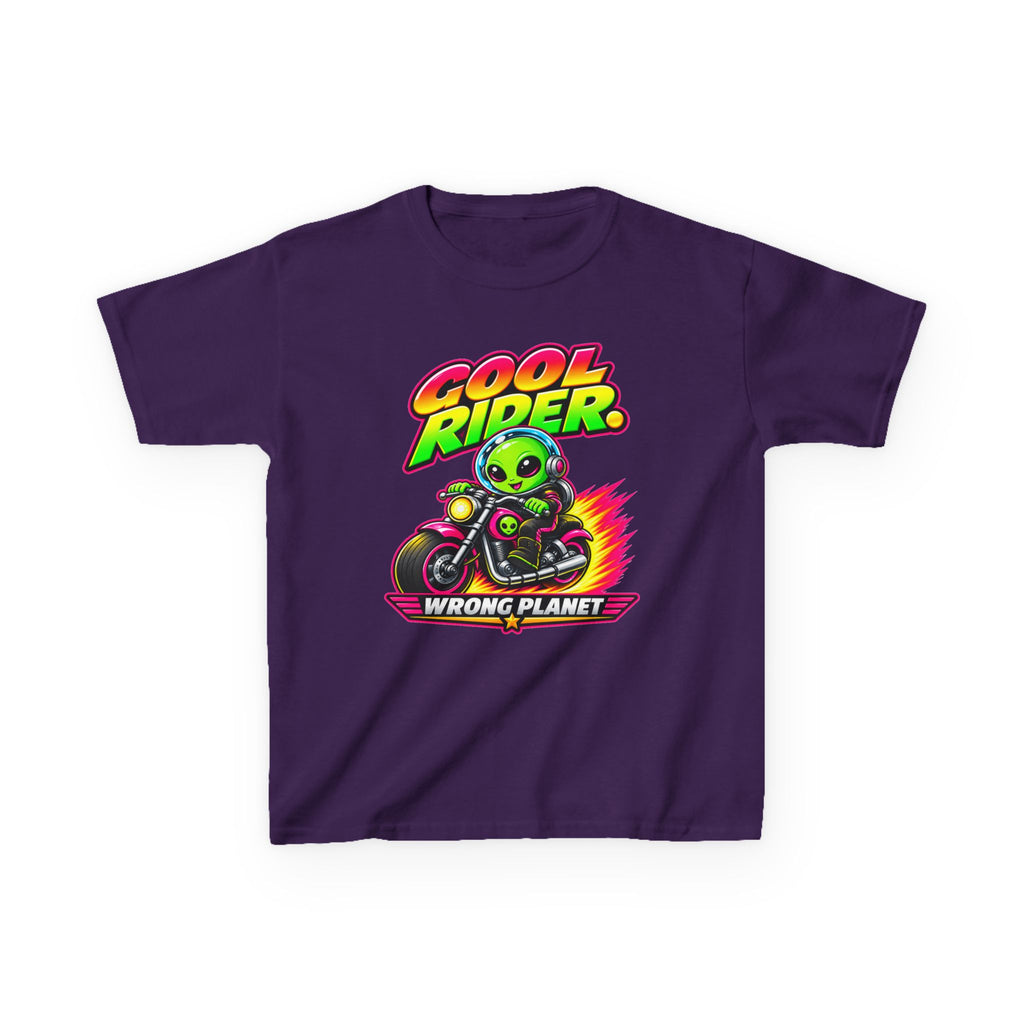 Kidxtr™ Kids Alien T-Shirt — 'Cool Rider, Wrong Planet' Motorcycle Graphic Tee