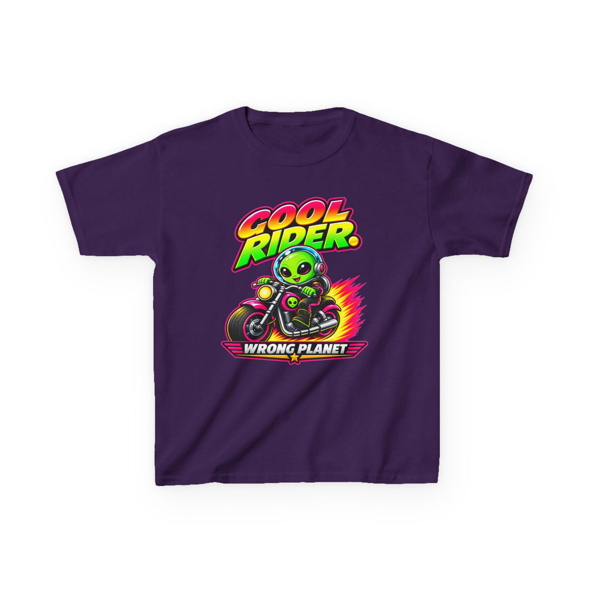 Kidxtr™ Kids Alien T-Shirt — 'Cool Rider, Wrong Planet' Motorcycle Graphic Tee