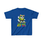 Kids Skateboard Cat T-Shirt — 'Roll Into School' Back-to-School Graphic Tee