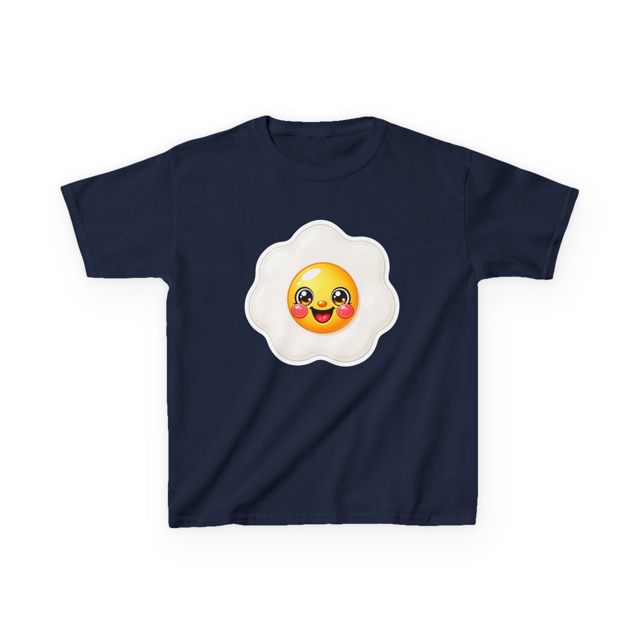 Kids Food T-Shirt — 'Sunny Side Up' Smiling Egg Emoji Graphic Tee