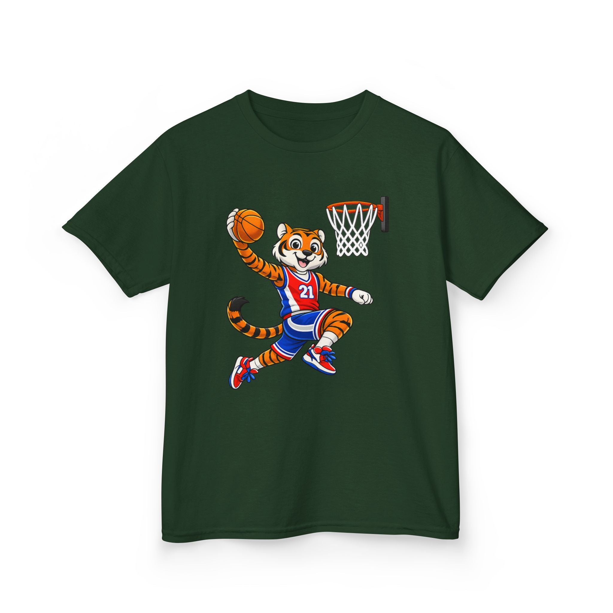 Kids Basketball Tiger T-Shirt – Dunking Tiger Graphic Tee