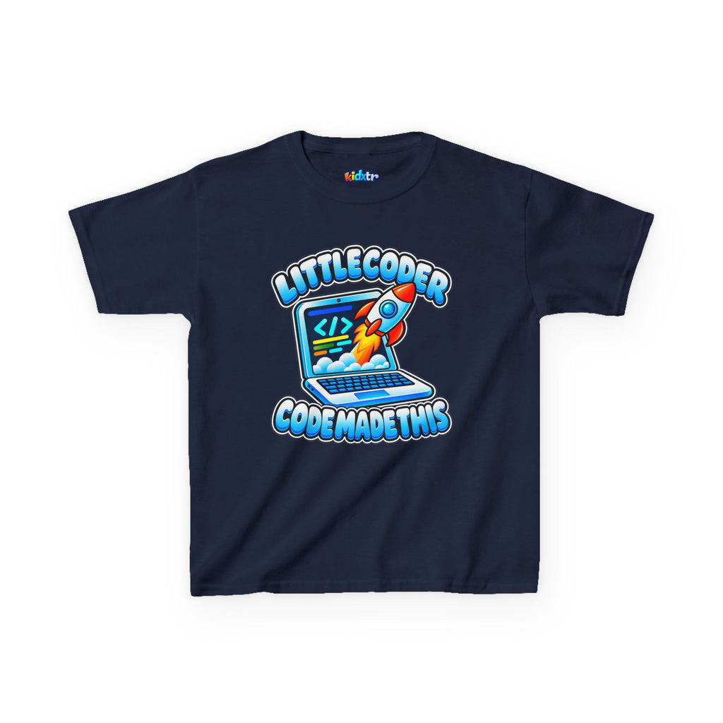 Kidxtr™ Kids Coder T-Shirt — 'Code Made This' Little Coder Tech Graphic Tee