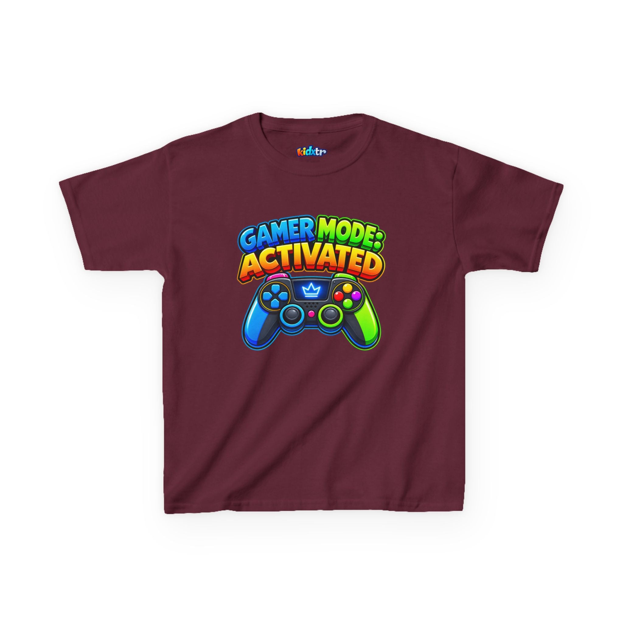 Kidxtr™ Kids Gamer T-Shirt — 'Gamer Mode Activated' Colorful Controller Graphic Tee