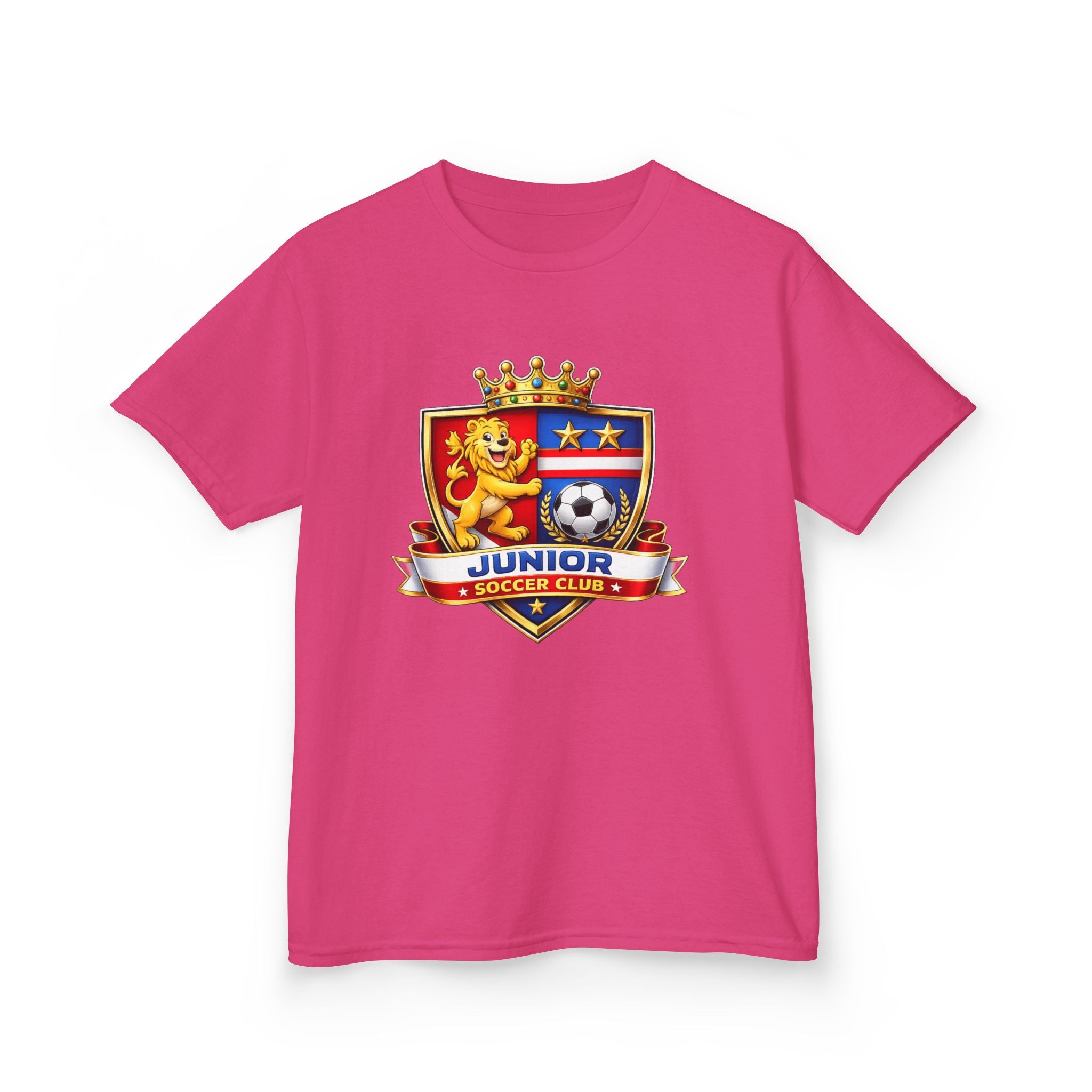Kids Soccer T-Shirt — 'Junior Soccer Club' Crest Graphic Tee