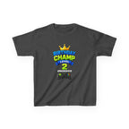 Kids Birthday T-Shirt — 'Birthday Champ' Level 2 Gamer Crown Graphic Tee