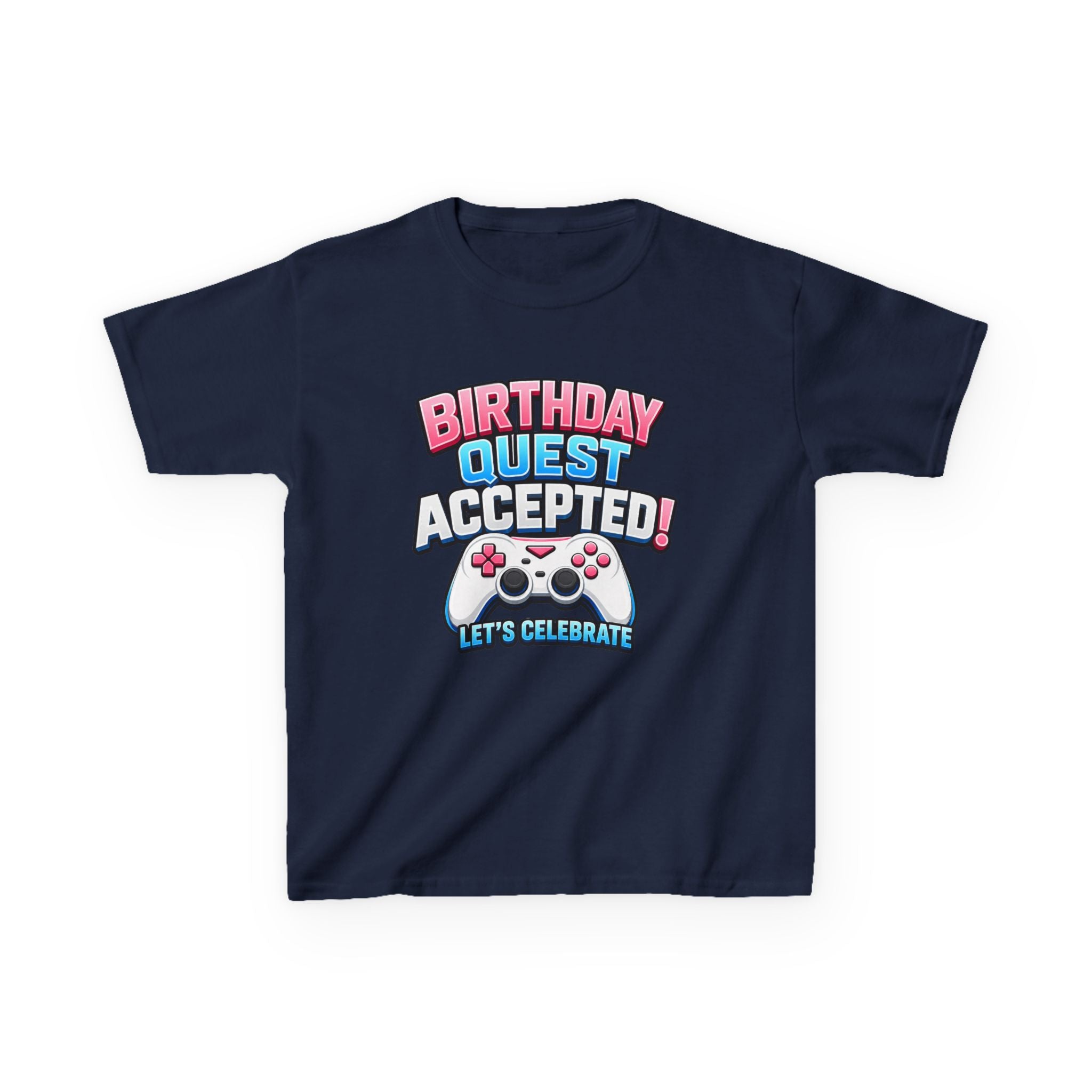 Kids Birthday T-Shirt — 'Birthday Quest' Gamer Controller Graphic Tee