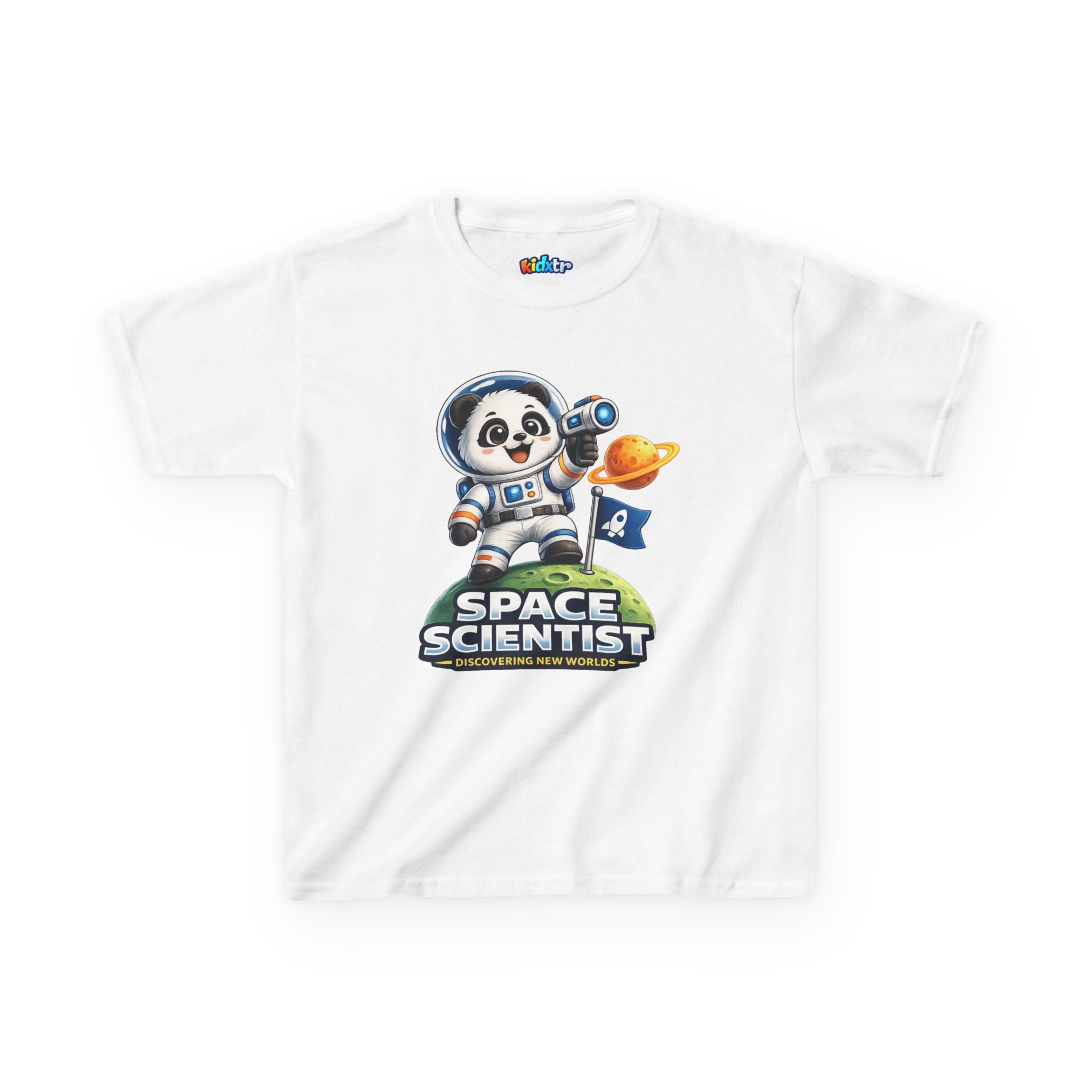 Kidxtr™ Kids Space T-Shirt — 'Space Scientist' Panda Astronaut Graphic Tee