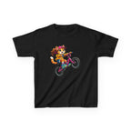Kids Fox T-Shirt — 'Ride Bold' Cartoon Fox Girl on Bike Graphic Tee