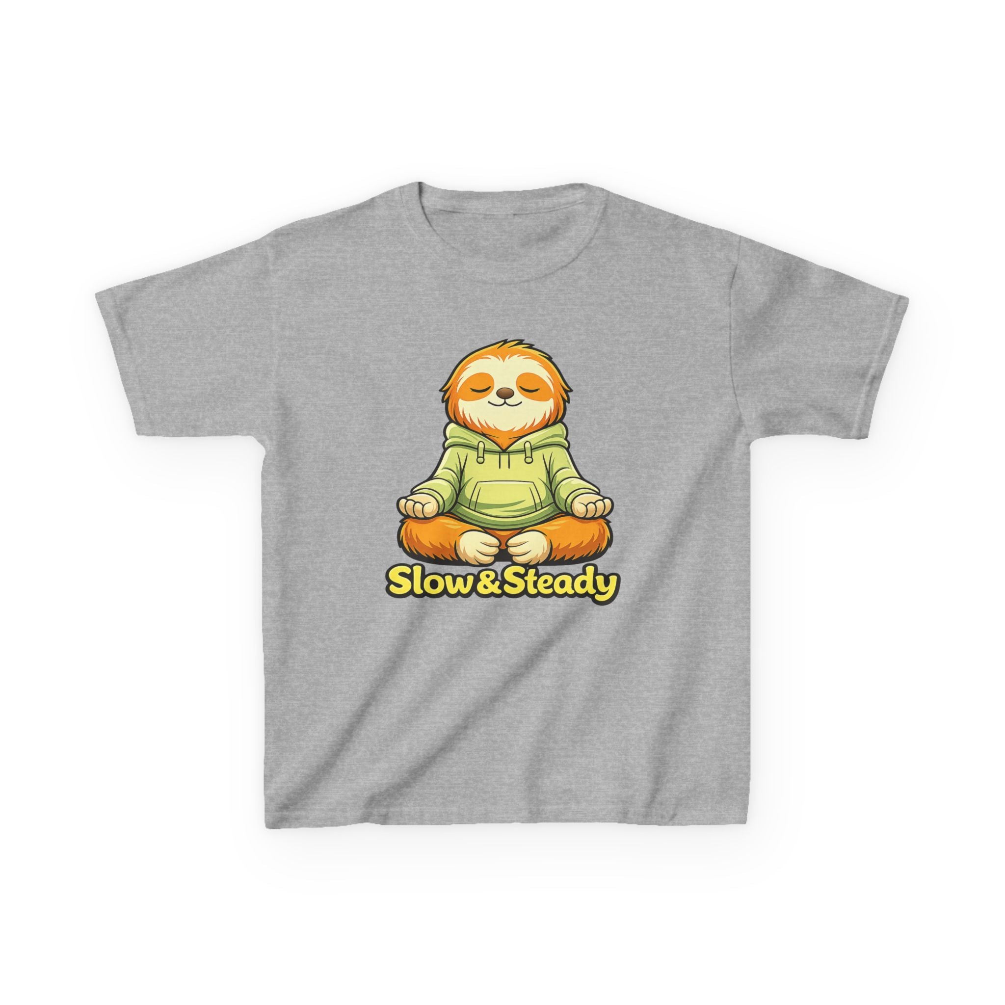 Kids Animal T-Shirt — 'Slow & Steady' Meditating Sloth Graphic Tee