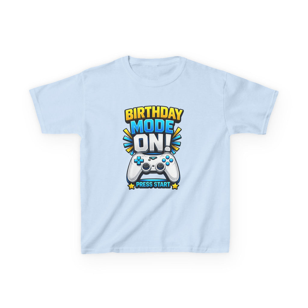Kids Birthday T-Shirt — 'Birthday Mode On' Gamer Controller Graphic Tee