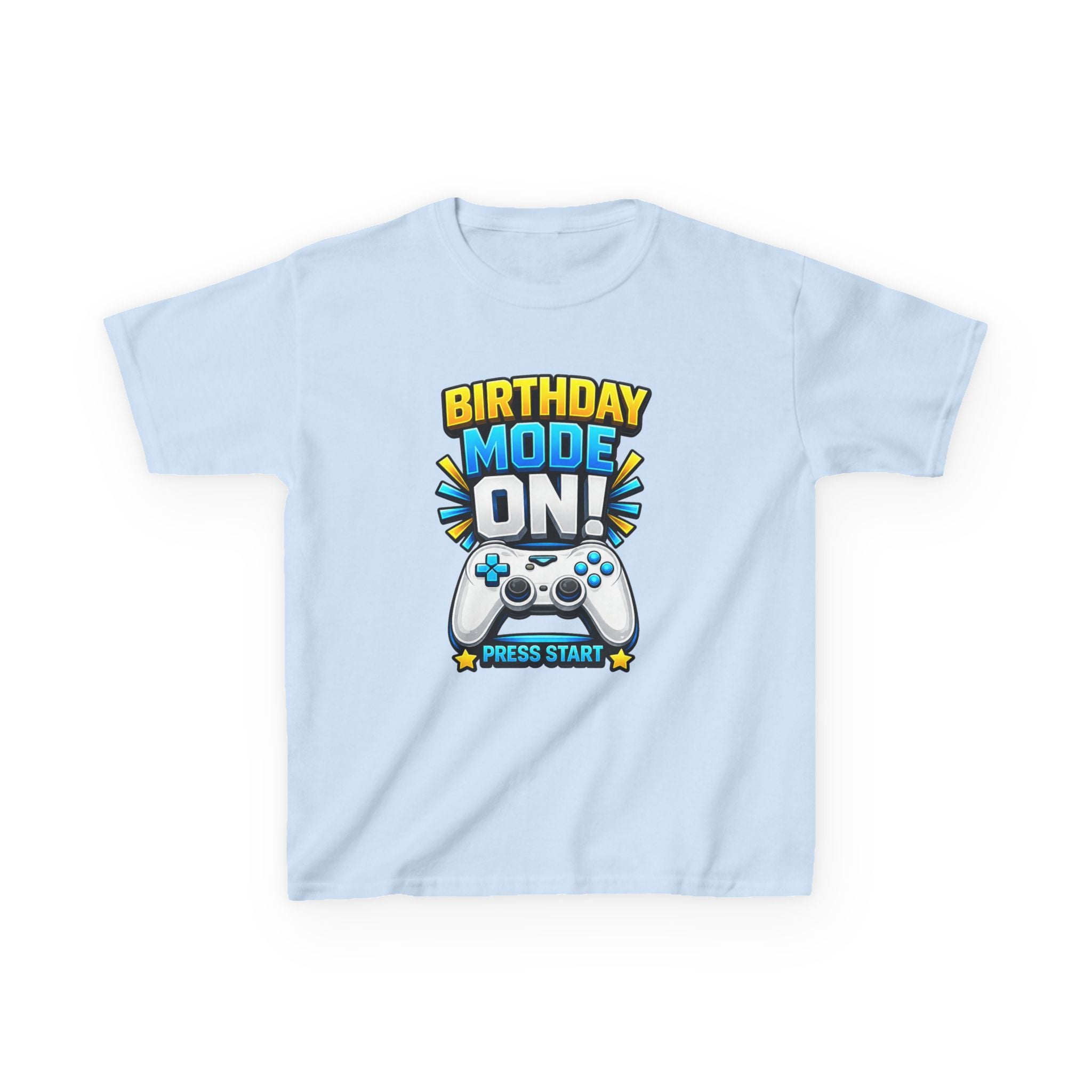 Kids Birthday T-Shirt — 'Birthday Mode On' Gamer Controller Graphic Tee