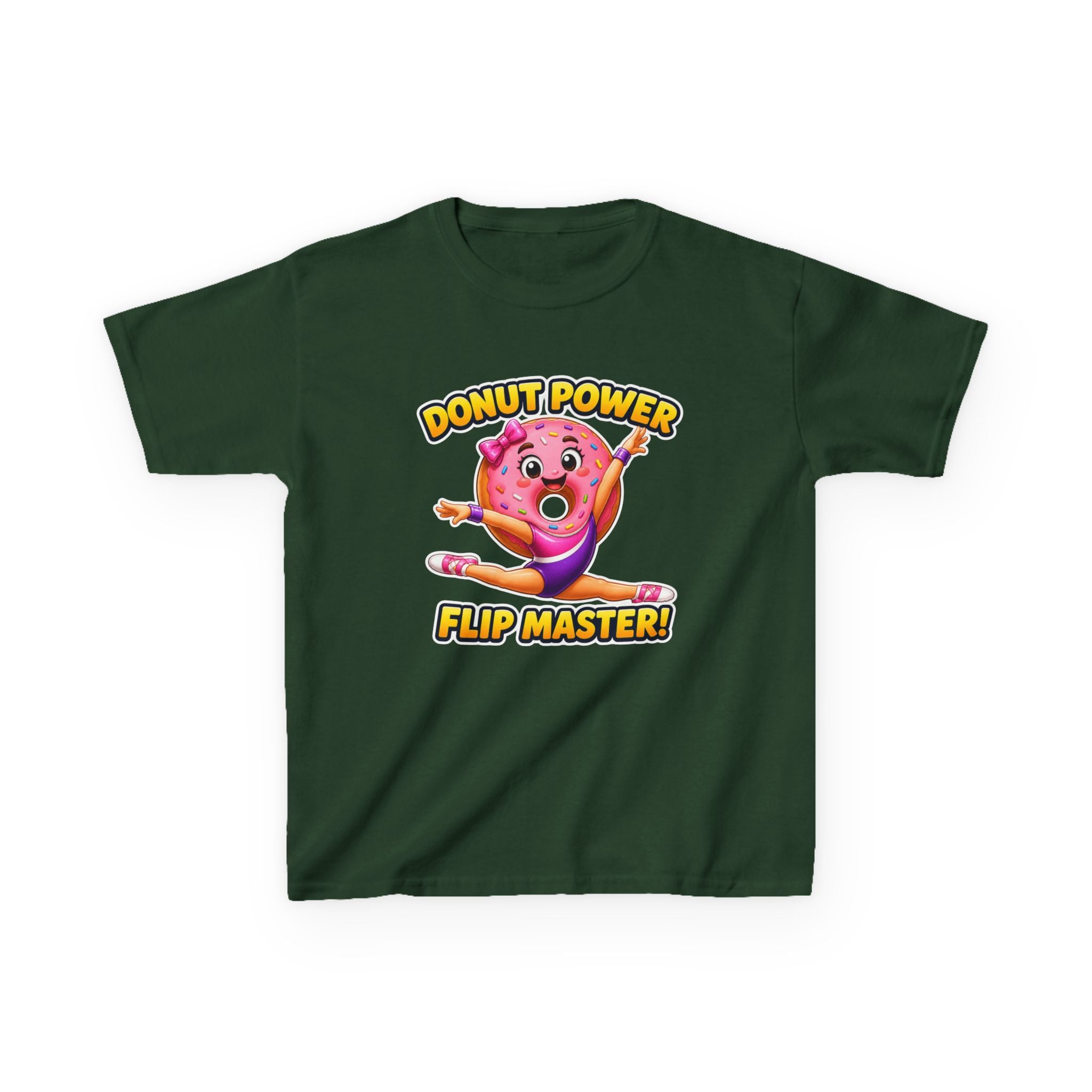 Kids Gymnastics T-Shirt — 'Donut Power' Flip Master Graphic Tee