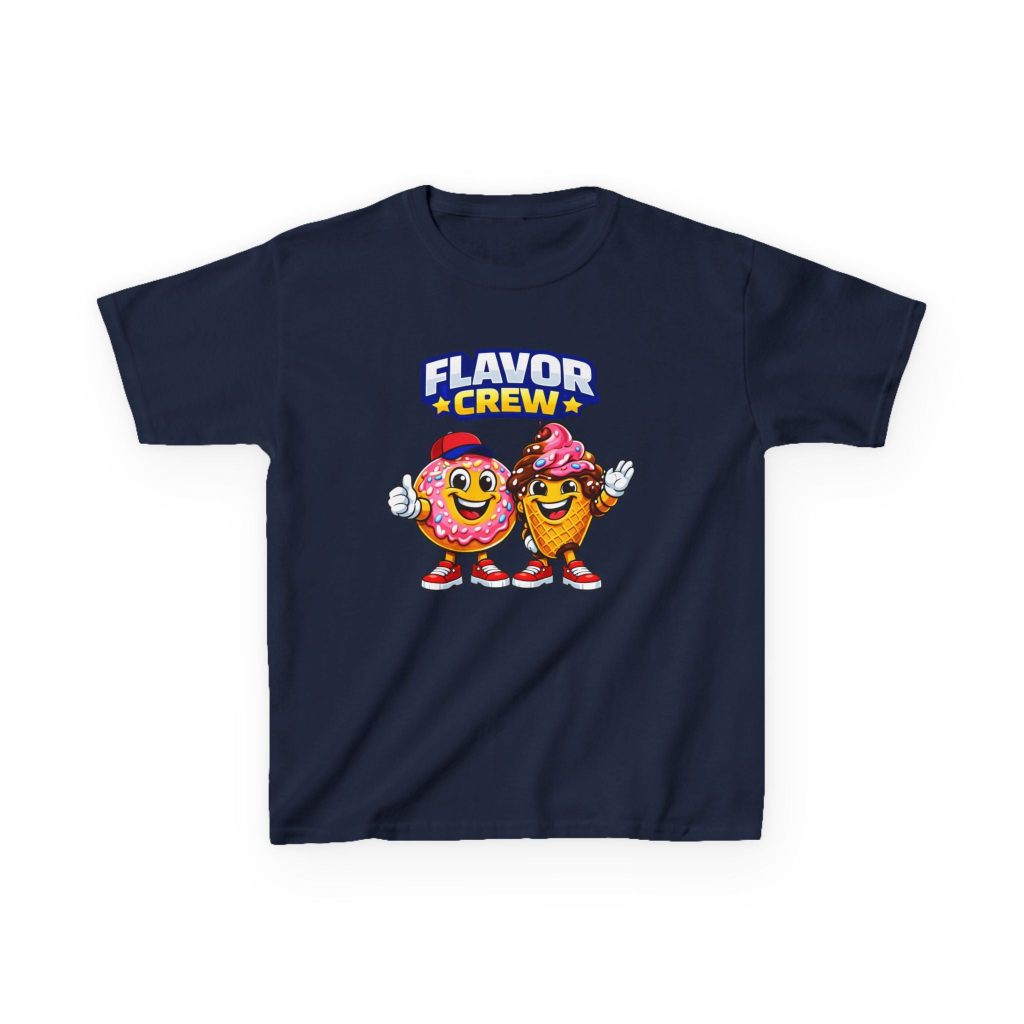 Kids Food T-Shirt — 'Flavor Crew' Donut & Ice Cream Graphic Tee