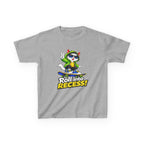 Kids Skateboarding Cat T-Shirt — 'Roll into Recess!' Graphic Tee