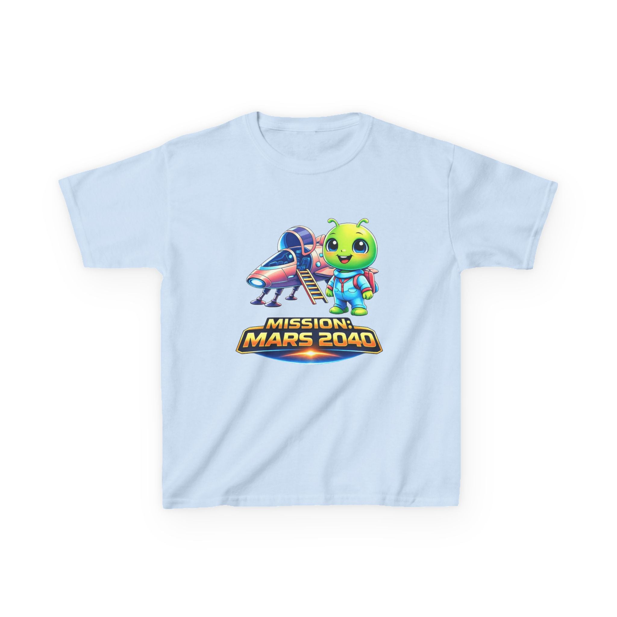Kids Alien T-Shirt — 'Mission Mars 2040' Alien Spaceship Graphic Tee