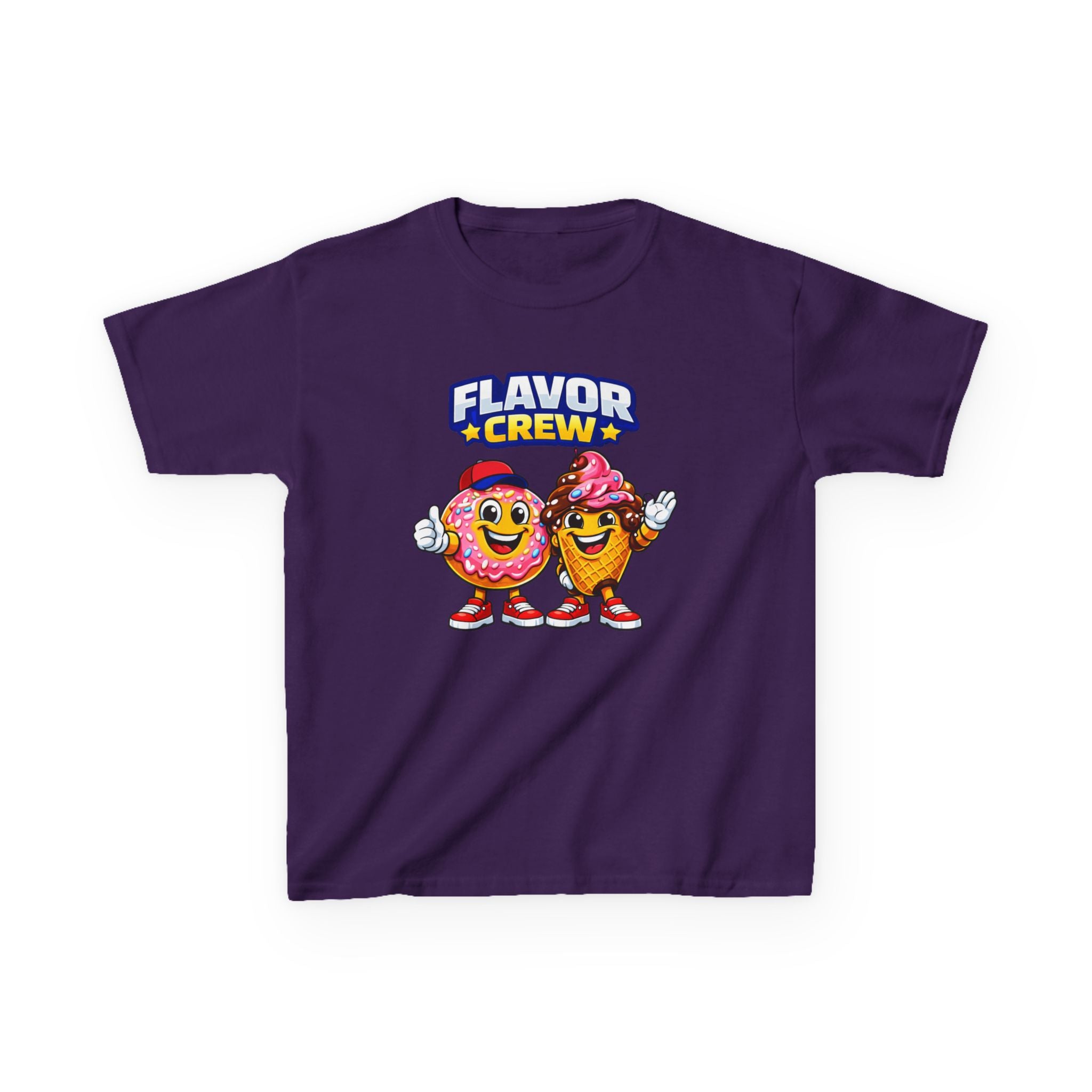 Kids Food T-Shirt — 'Flavor Crew' Donut & Ice Cream Graphic Tee