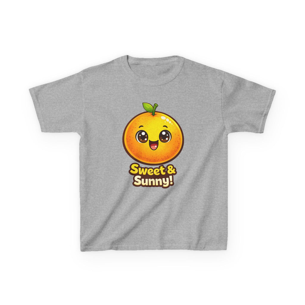 Kids Food T-Shirt — 'Sweet & Sunny!' Kawaii Orange Graphic Tee