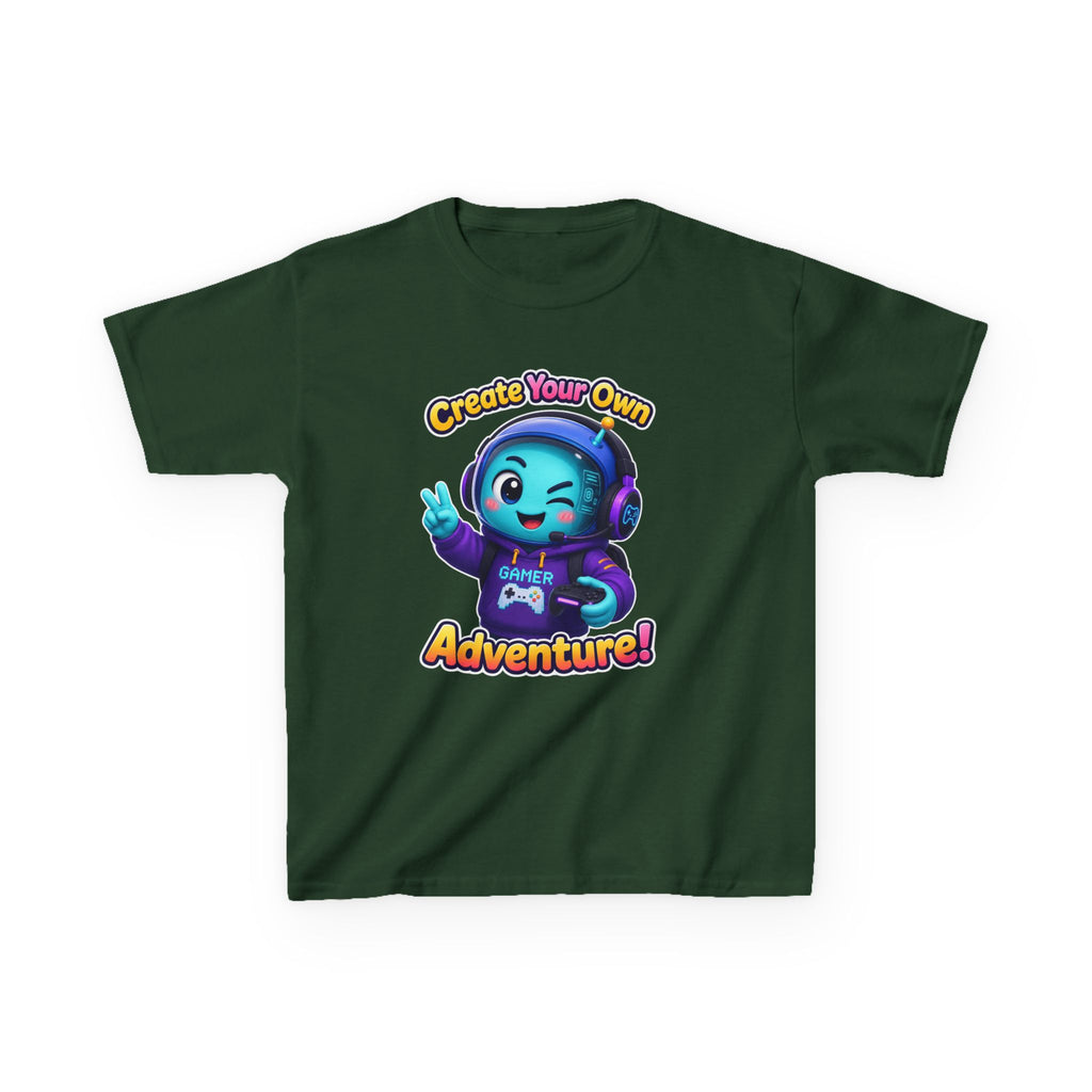 Kids Adventure T-Shirt — 'Create Your Own Adventure' Cute Alien Gamer Graphic Tee