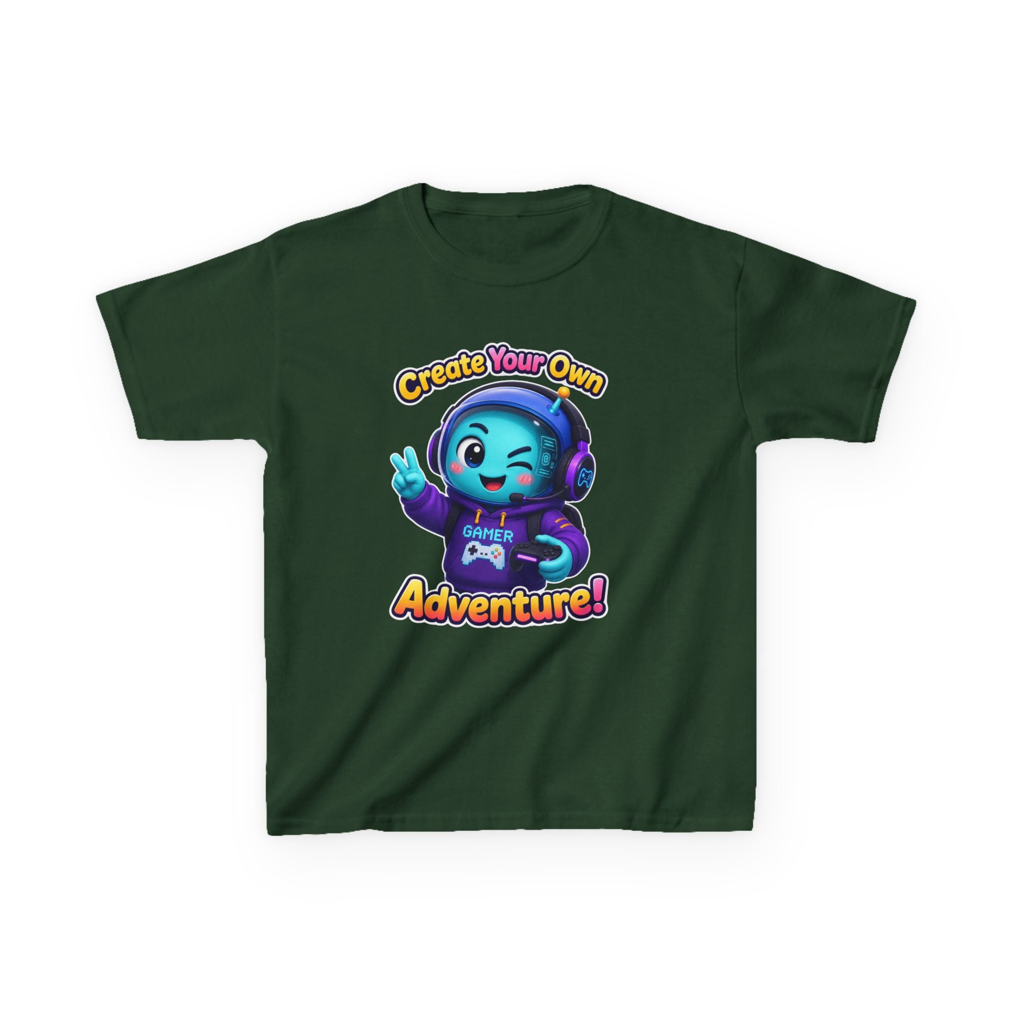 Kids Adventure T-Shirt — 'Create Your Own Adventure' Cute Alien Gamer Graphic Tee