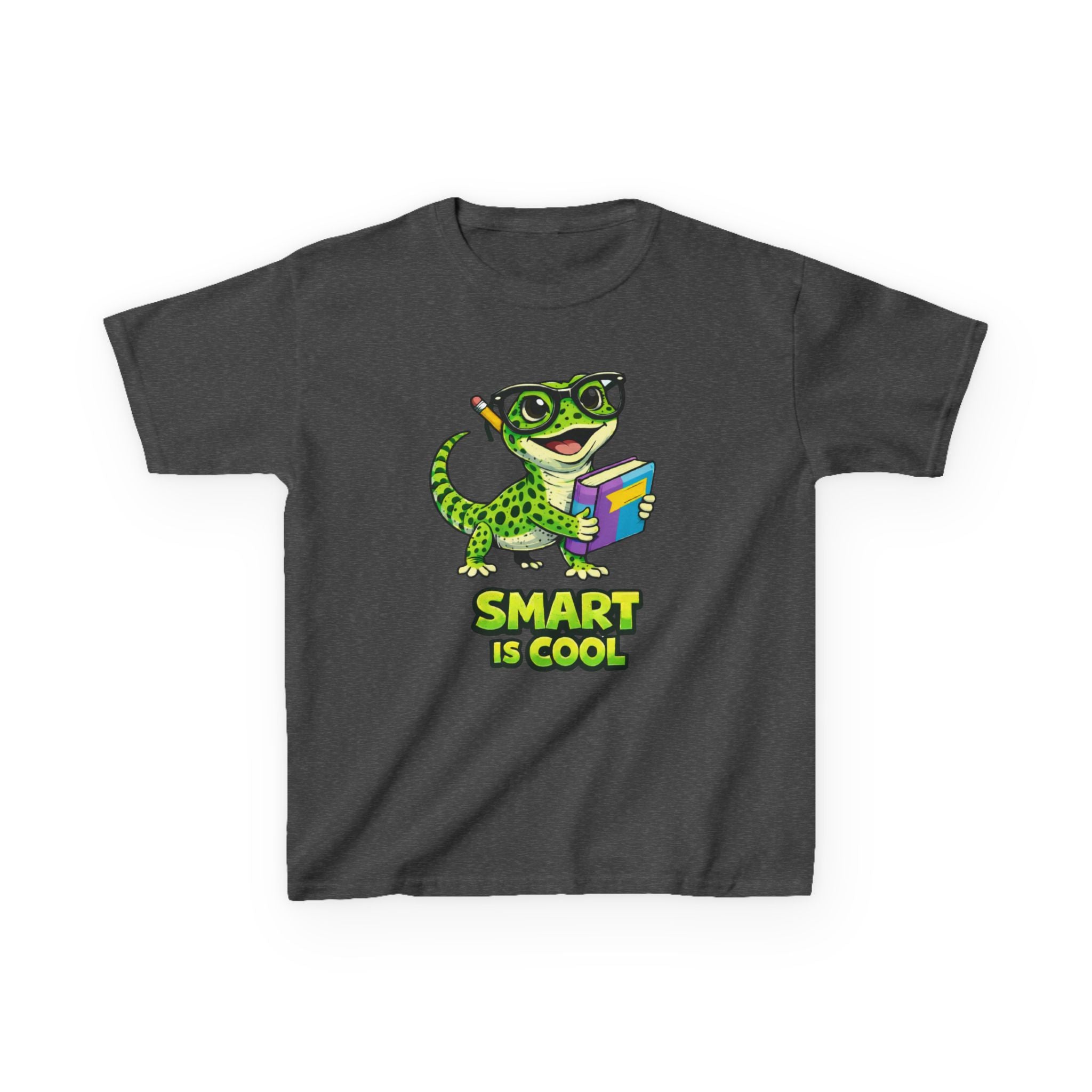 Kids Gecko T-Shirt — 'Smart Is Cool' Cartoon Gecko Graphic Tee