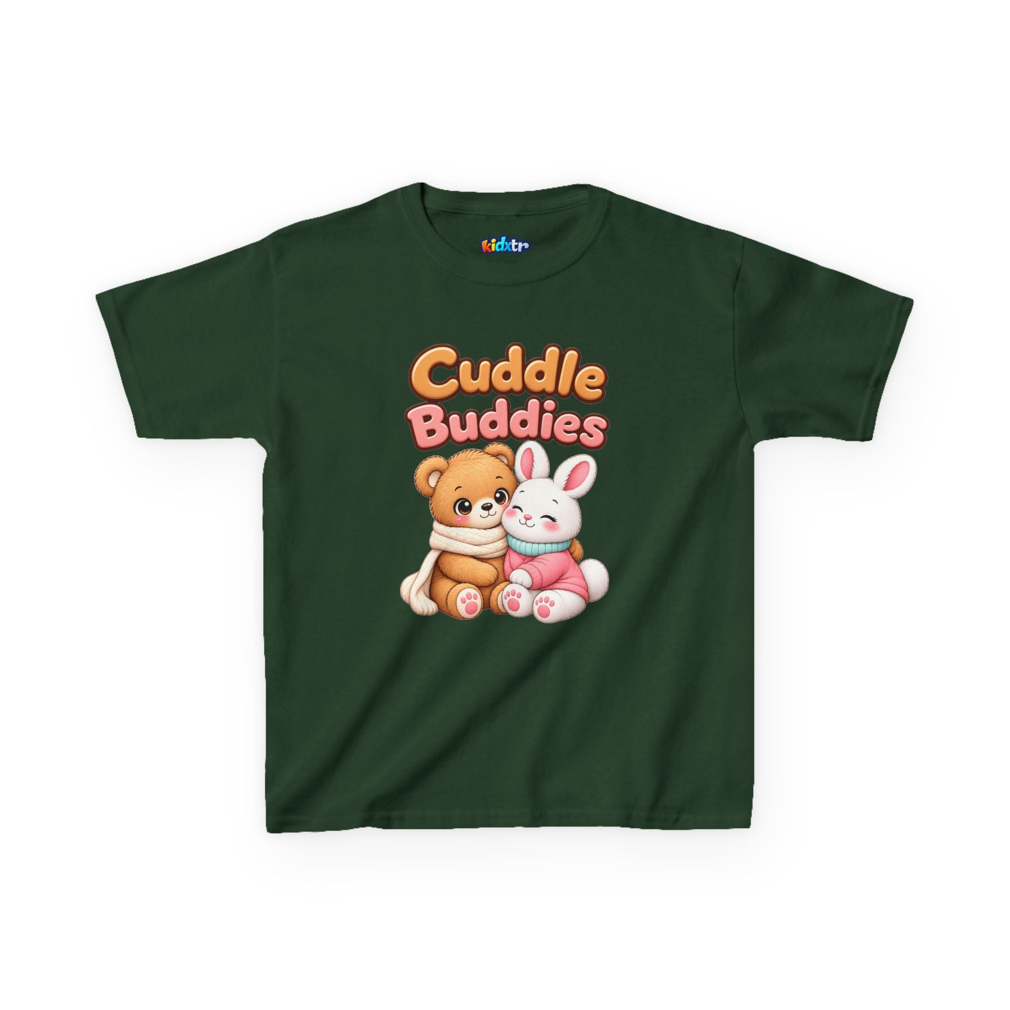Kidxtr™ Kids Bear & Bunny T-Shirt — 'Cuddle Buddies' Cute Animal Graphic Tee