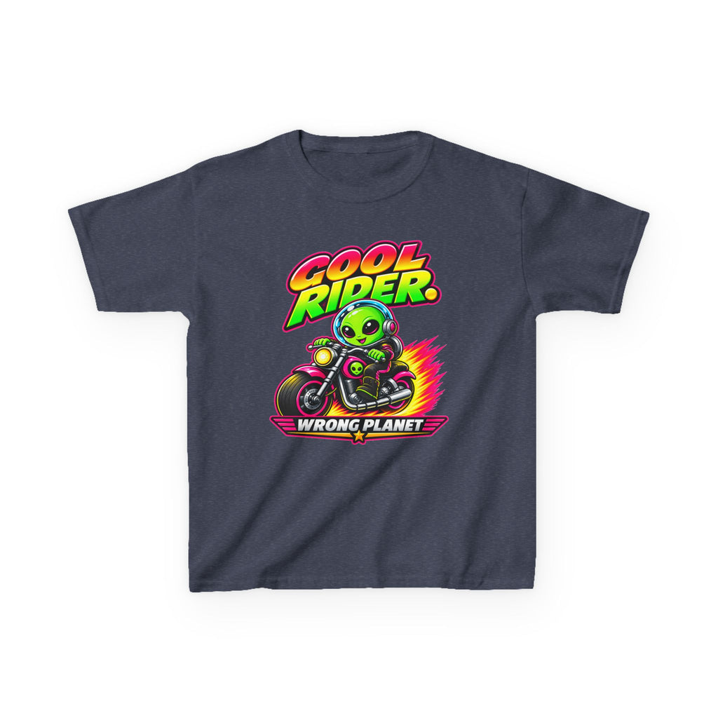 Kidxtr™ Kids Alien T-Shirt — 'Cool Rider, Wrong Planet' Motorcycle Graphic Tee