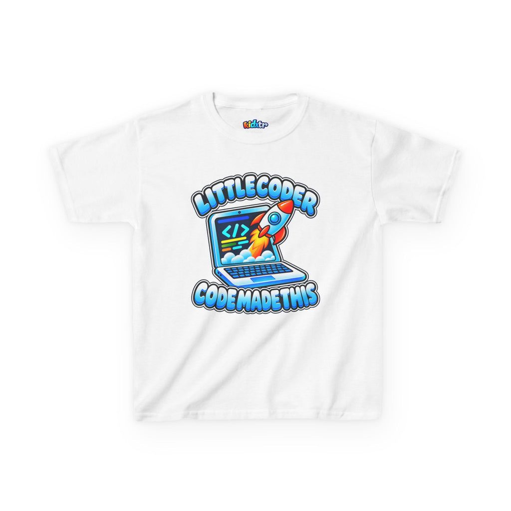 Kidxtr™ Kids Coder T-Shirt — 'Code Made This' Little Coder Tech Graphic Tee