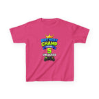 Kids Tee — "Birthday Champ Level 5 Unlocked" Gamer Birthday Shirt
