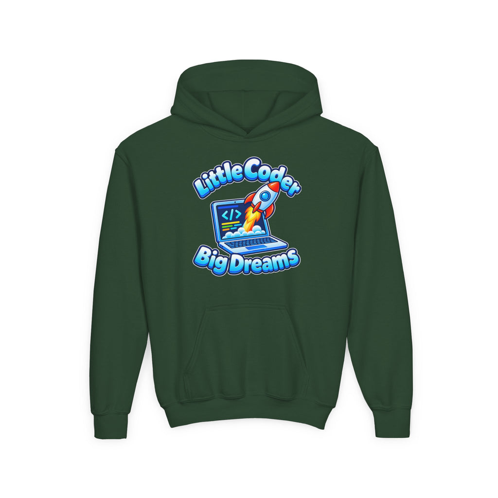Kidxtr™ Kids Coder Hoodie — 'Little Coder, Big Dreams' Graphic Hoodie