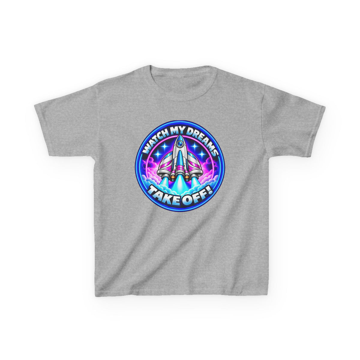 Kidxtr™ Kids Space T-Shirt — 'Watch My Dreams Take Off' Rocket Graphic Tee