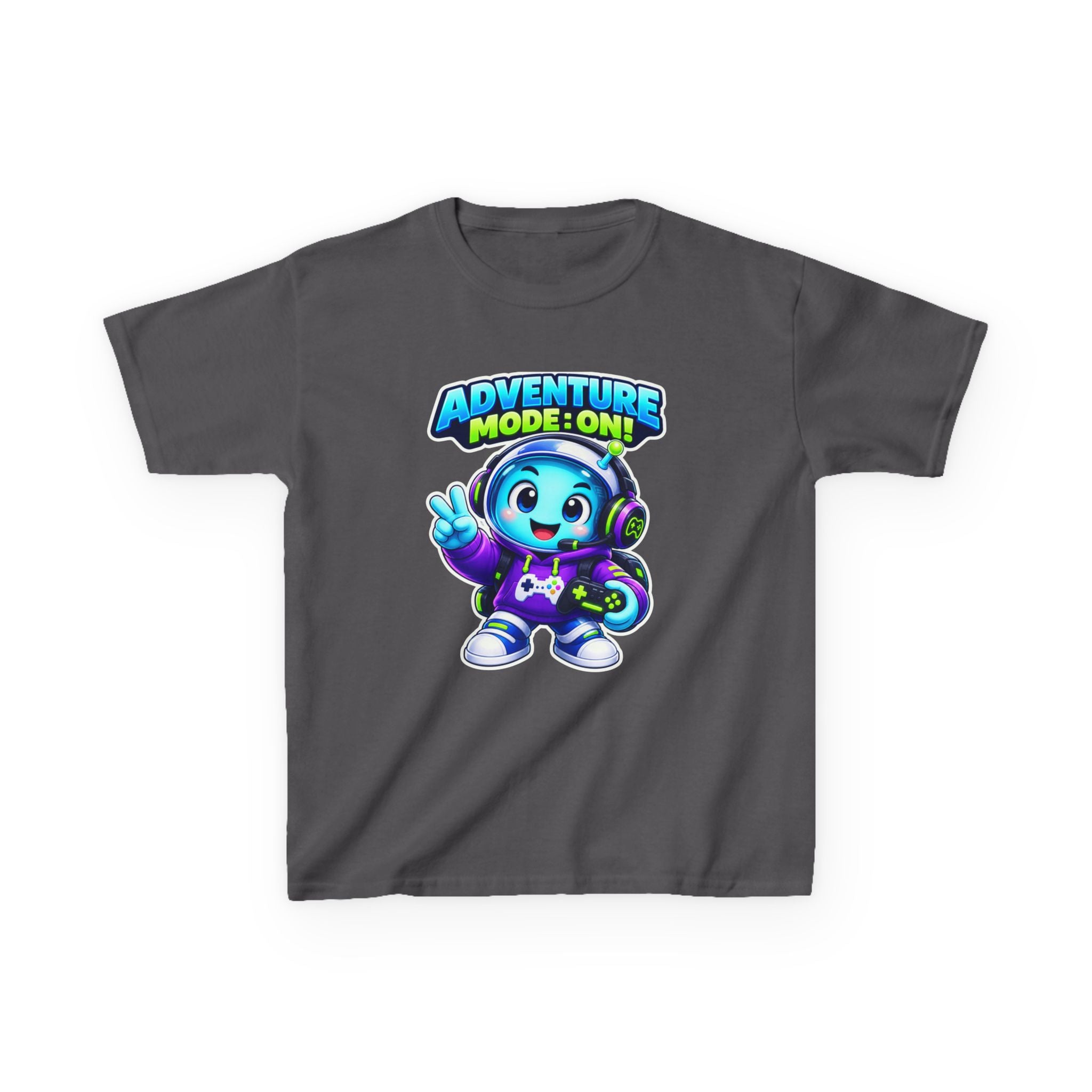Kids Adventure T-Shirt — 'Adventure Mode On!' Cute Gamer Alien Graphic Tee