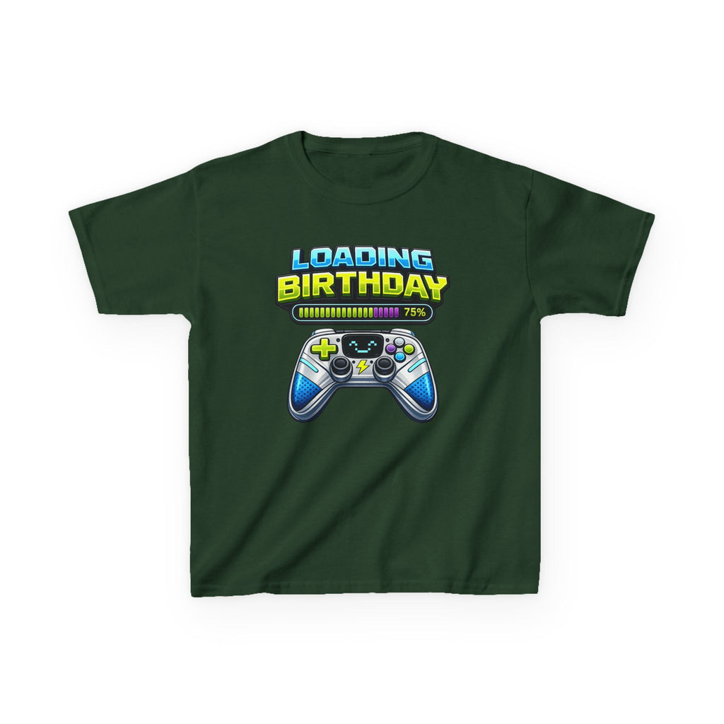 Kids Loading Birthday T-Shirt — 'Loading Birthday' Video Game Controller Graphic Tee