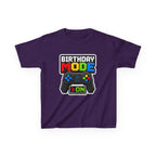 Kids Birthday T-Shirt — 'Birthday Mode On' Video Game Controller Graphic Tee