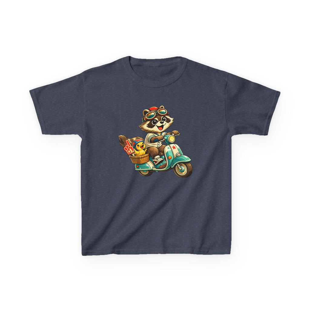Kids Raccoon T-Shirt – Scooter Rider Graphic Tee