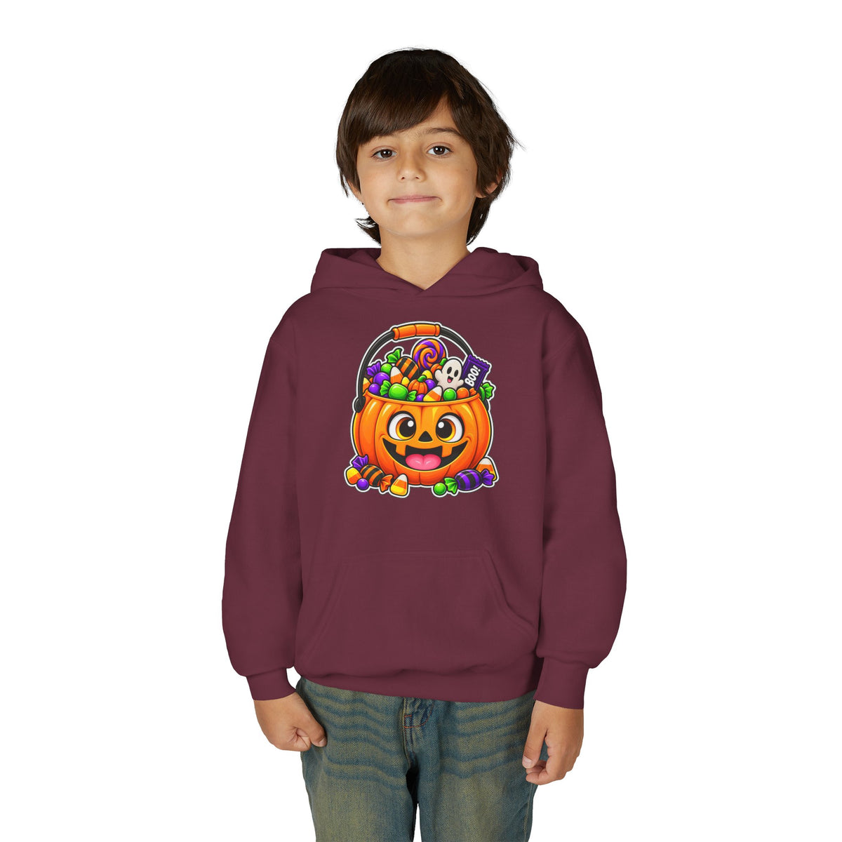Kidxtr™ Kids Pumpkin Hoodie — 'Spooky Season' Halloween Graphic Hooded Sweatshirt
