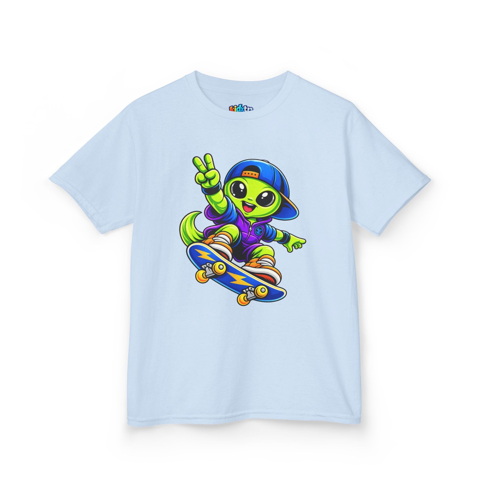 Kidxtr™ Kids Alien T-Shirt — Alien Skateboarding Graphic Tee