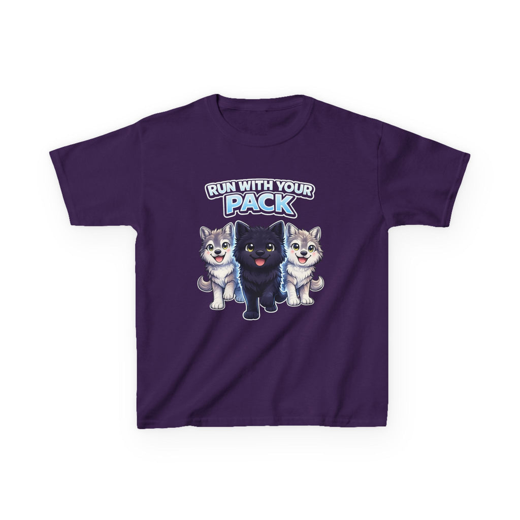 Kids Husky T-Shirt – Run With Your Pack Graphic Tee