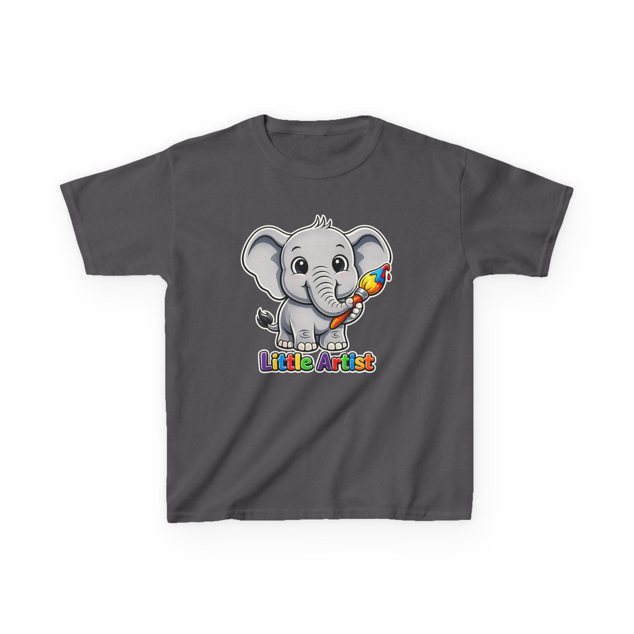 Kids Elephant T-Shirt — 'Little Artist' Art & Painting Cute Elephant Graphic Tee