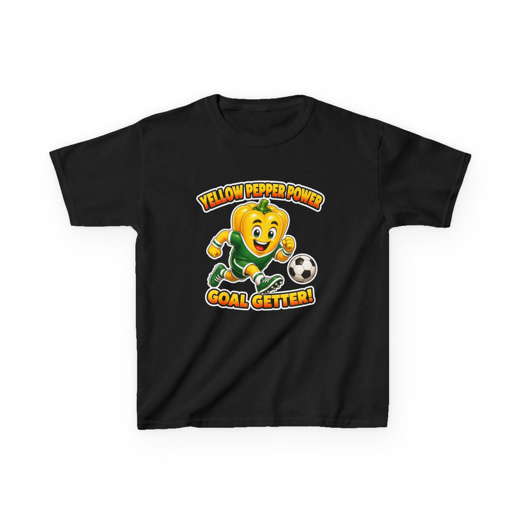 Kids Soccer T-Shirt — 'Yellow Pepper Power' Goal Getter Graphic Tee