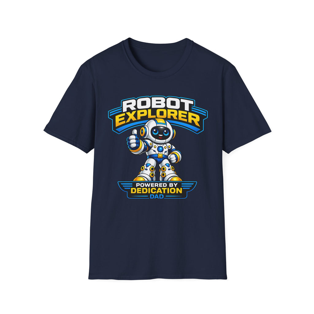 Copy of Robot Explorer T-Shirt — Cute Cartoon Robot Graphic Tee ("Powered by Dedication")