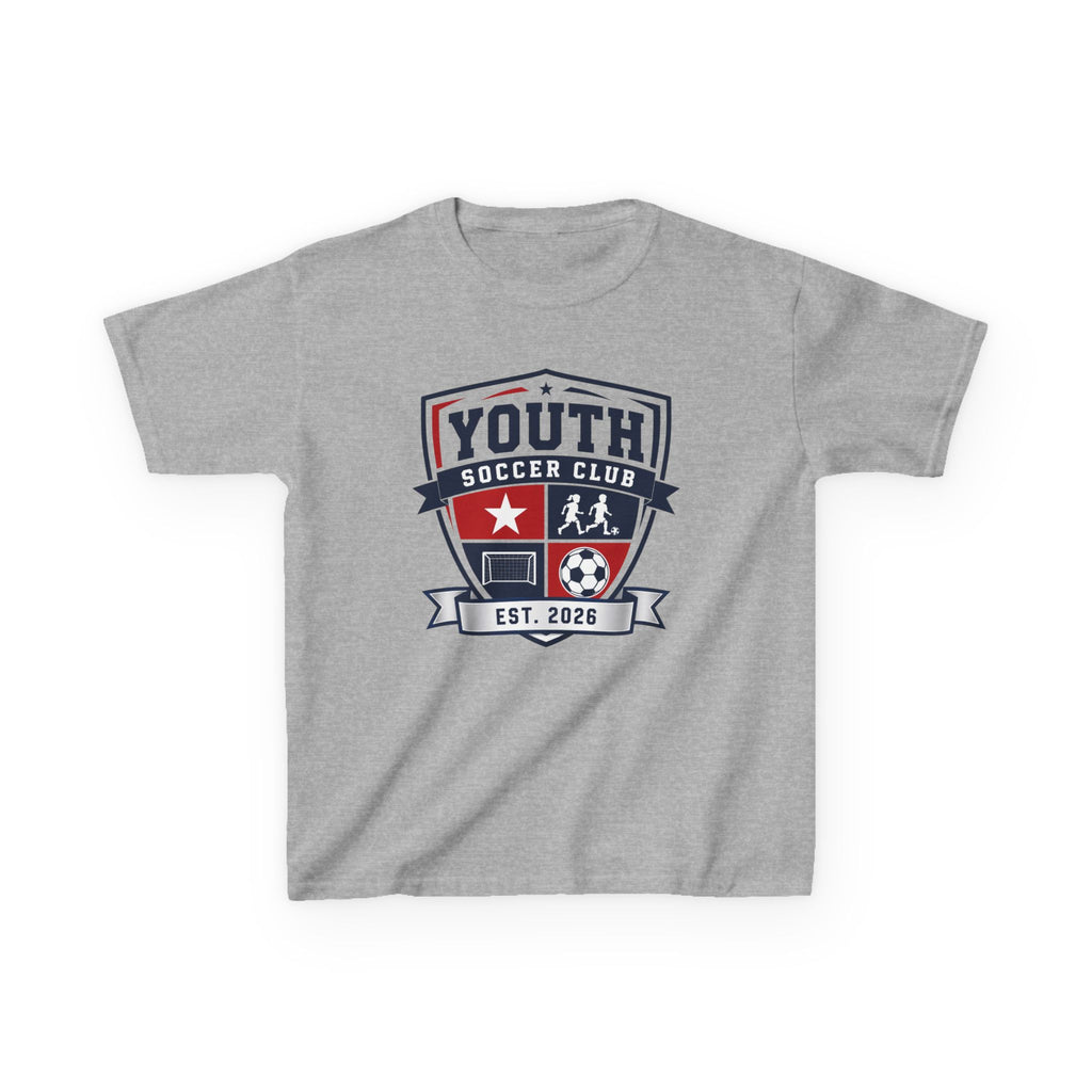 Youth Soccer Club Kids Tee — 'Youth Soccer Club' Crest Shirt (Est. 2026)