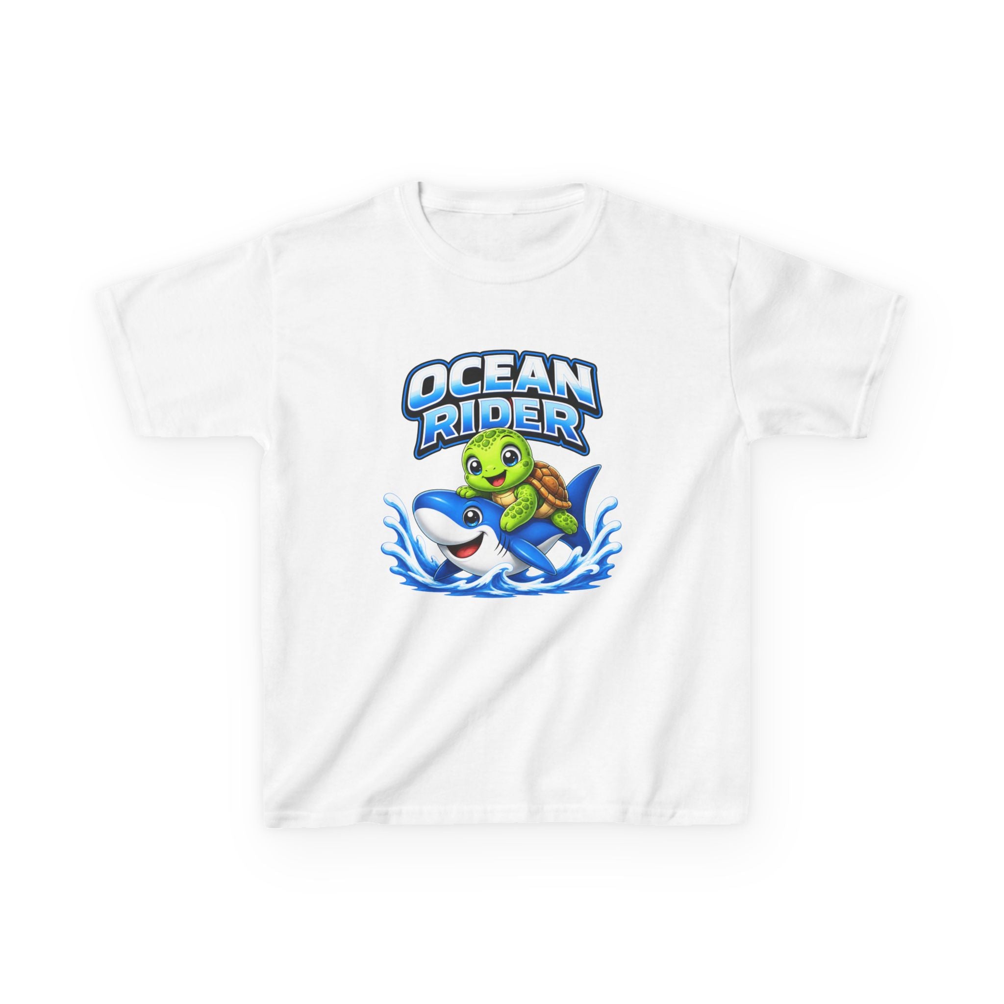 Kids Ocean T-Shirt — 'Ocean Rider' Turtle & Shark Surf Graphic Tee