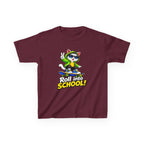 Kids T‑Shirt — 'Roll into School!' Skateboard Cat Back-to-School Tee