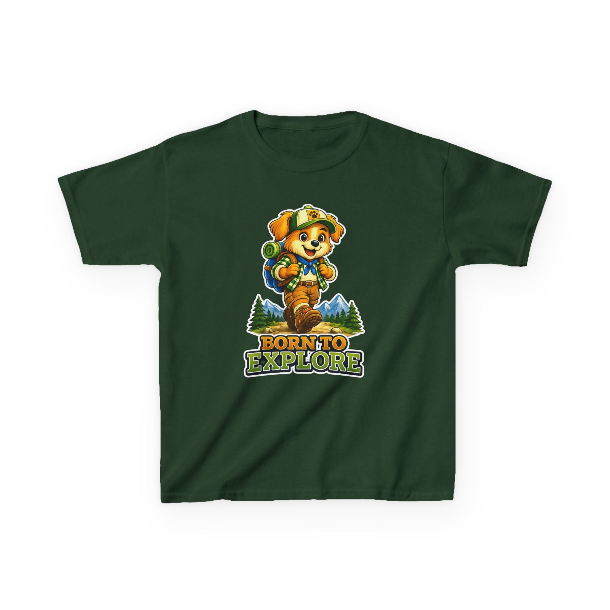 Kids Adventure T-Shirt — 'Born to Explore' Adventure Puppy Graphic Tee