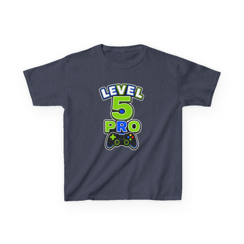 Kids Birthday Gaming T-Shirt — 'Level 5 Pro' Gamer Graphic Tee