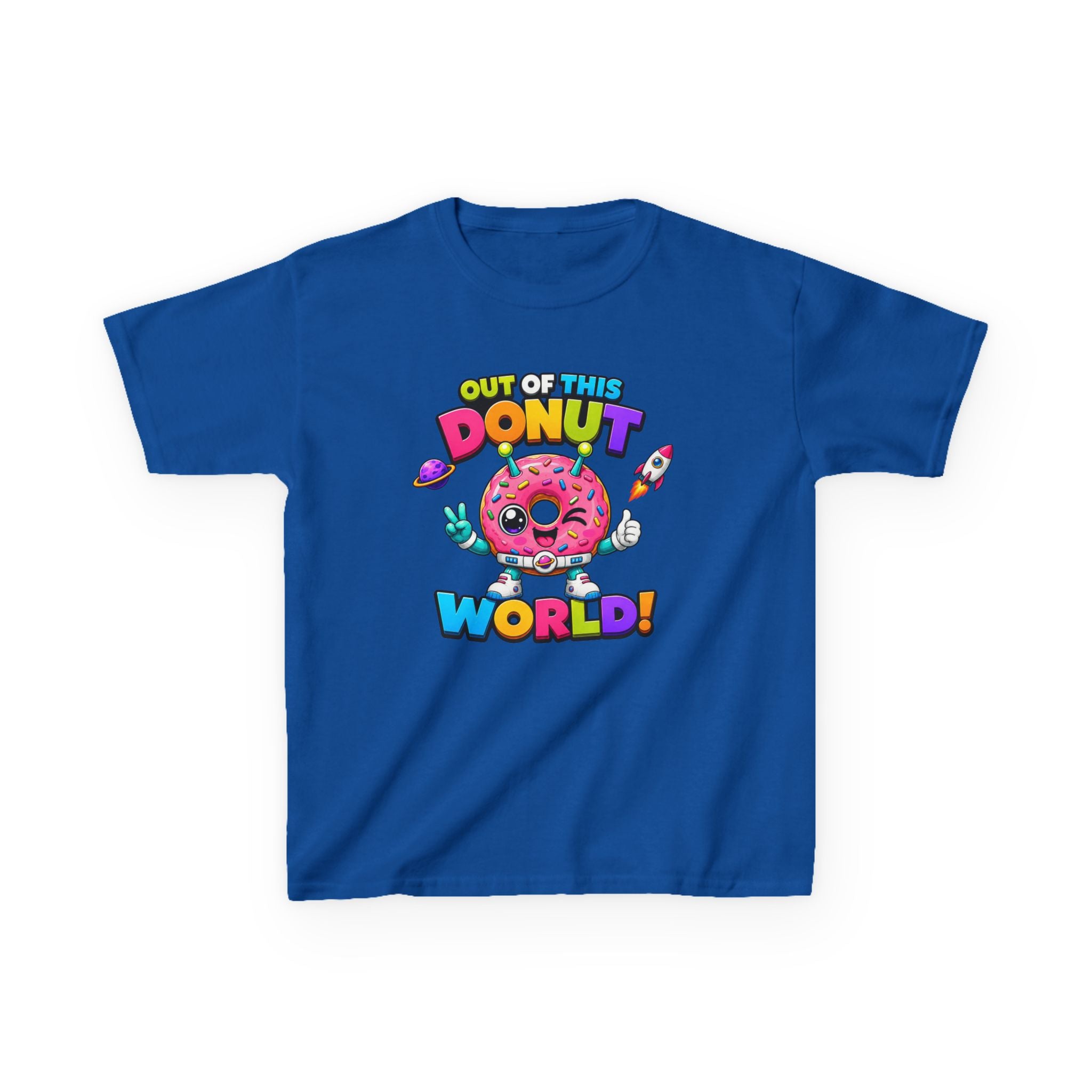 Kids Donut T-Shirt — 'Out of This Donut World!' Cute Space Donut Graphic Tee