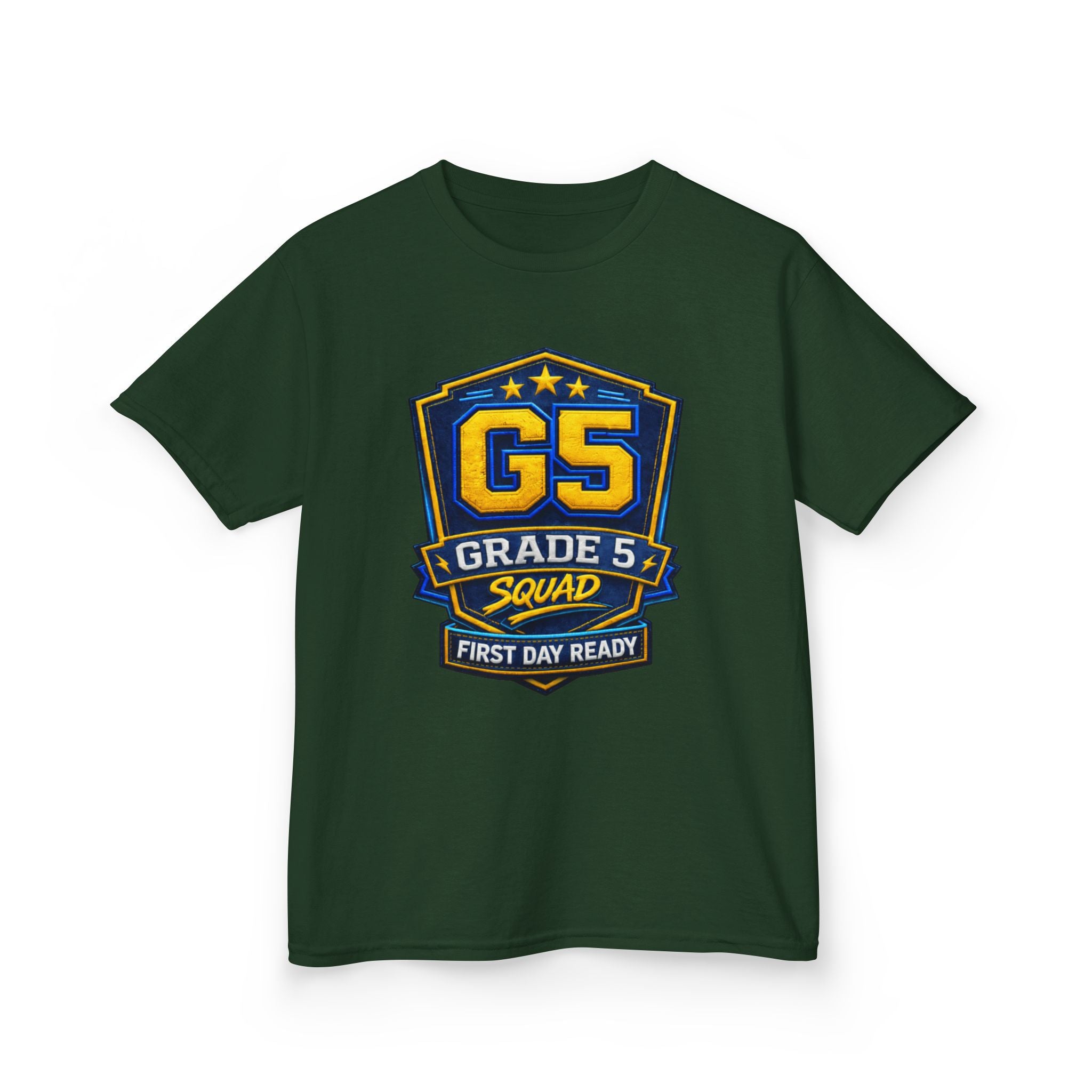Kids Grade 5 T-Shirt — 'G5 Squad' First Day Ready Back-to-School Graphic Tee