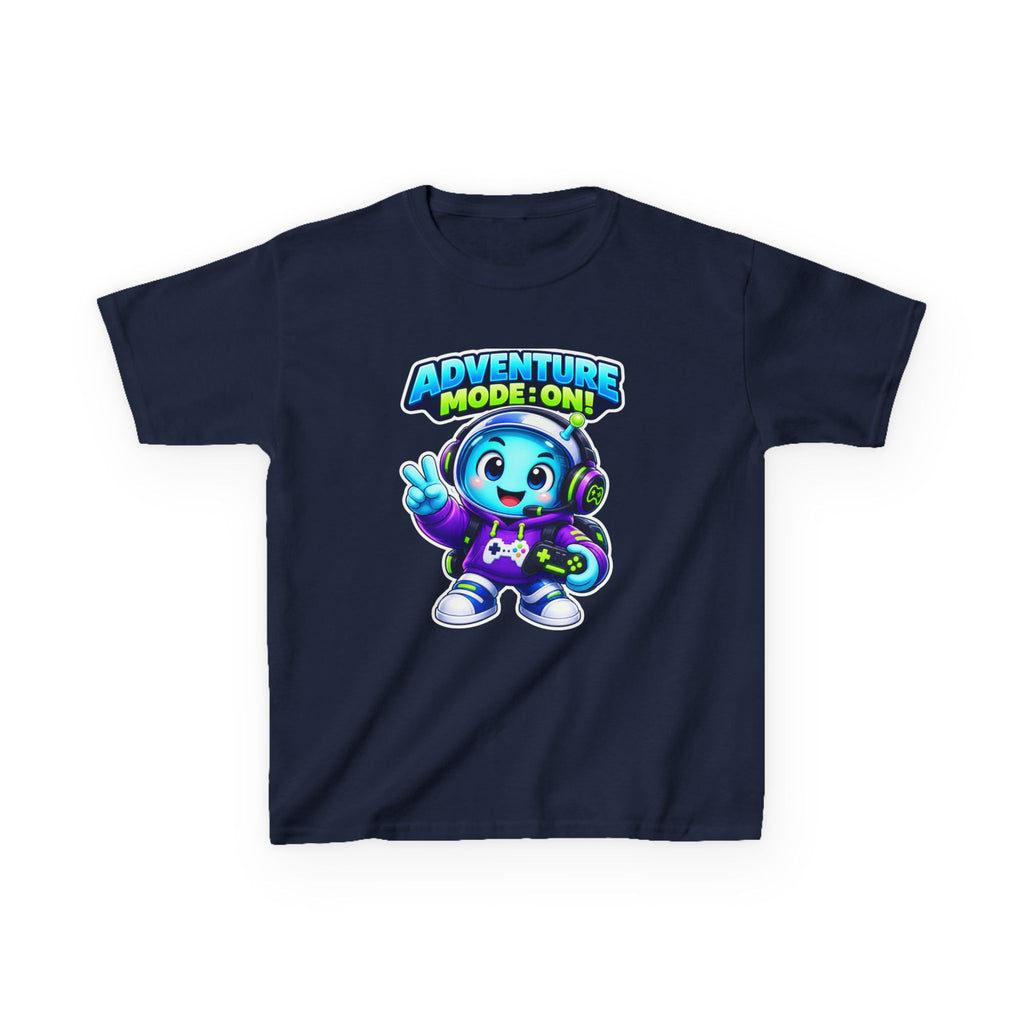 Kids Adventure T-Shirt — 'Adventure Mode On!' Cute Gamer Alien Graphic Tee