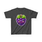 Kids Grape T-Shirt — 'Grape Vibes' Cute Kawaii Happy Grape Cartoon Graphic Tee